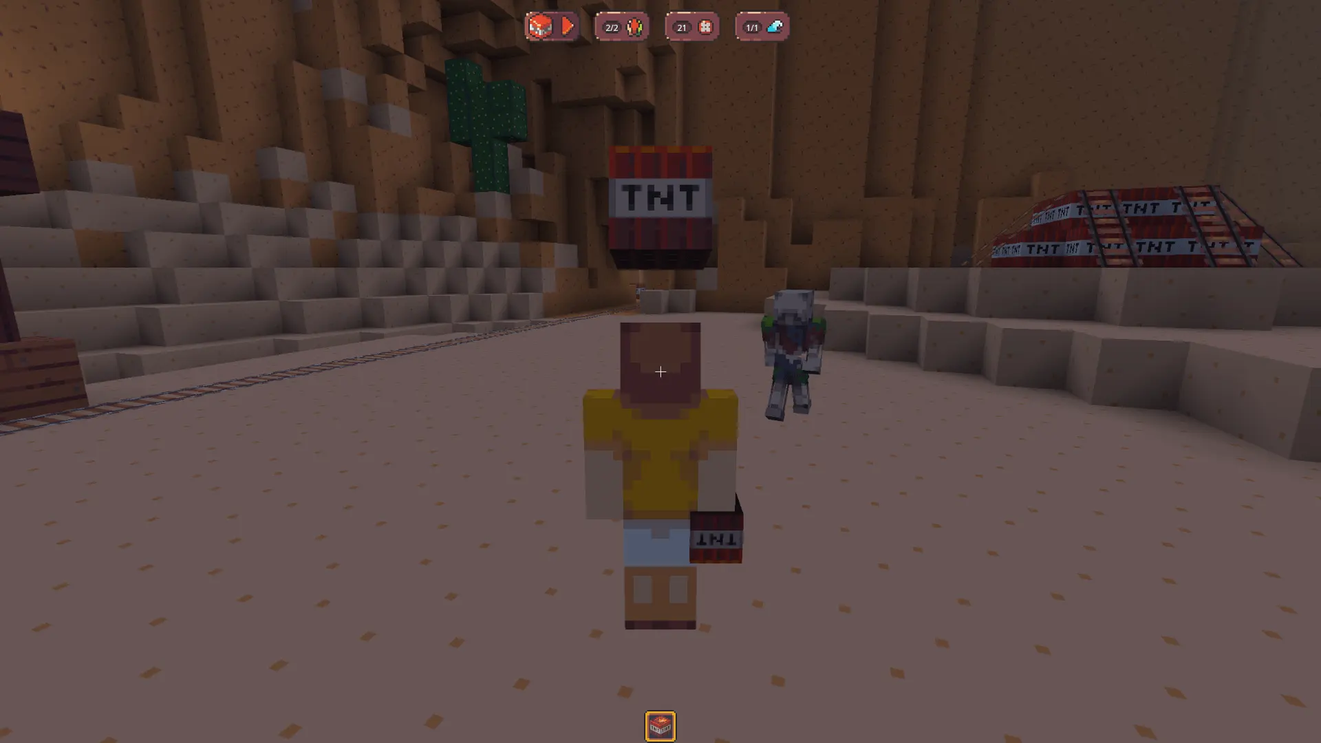 TNT Tag player being chased